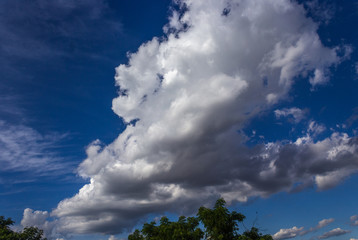 A beautiful day and blue sky with white cloud