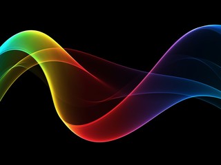 Abstract multicolored light waves background