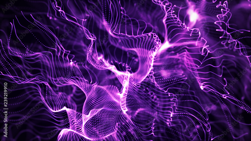 Poster abstract background of data flow. dust particles.futuristic technology element. 3d rendering.