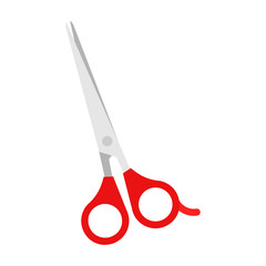 Scissors. Vector illustration. Cut concept with open scissors. Utensil or hairdresser logo symbol. EPS 10.