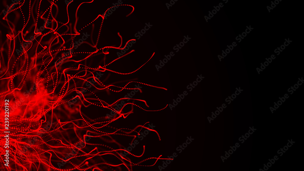Poster abstract background of data flow. dust particles.futuristic technology element. 3d rendering.