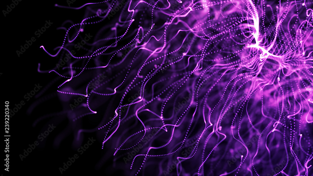 Poster abstract background of data flow. dust particles.futuristic technology element. 3d rendering.