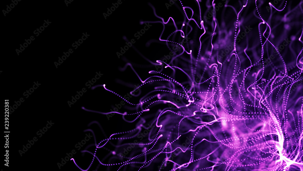 Poster abstract background of data flow. dust particles.futuristic technology element. 3d rendering.