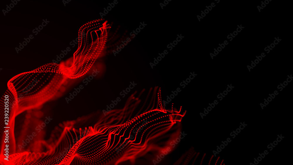 Poster abstract background of data flow. dust particles.futuristic technology element. 3d rendering.