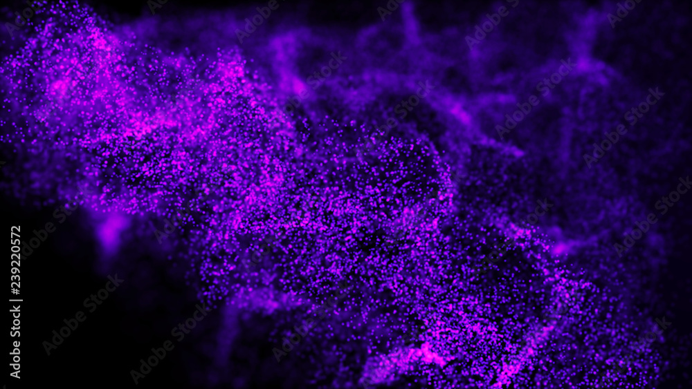 Poster abstract background of data flow. dust particles.futuristic technology element. 3d rendering.