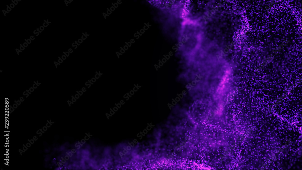 Poster abstract background of data flow. dust particles.futuristic technology element. 3d rendering.