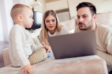 Happy family at home