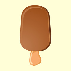 Ice cream. Ice lolly. Chocolate ice cream.Vector illustration. EPS 10.