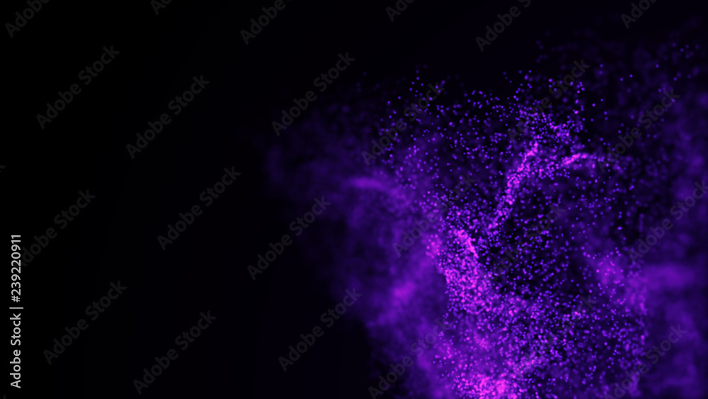 Poster abstract background of data flow. dust particles.futuristic technology element. 3d rendering.