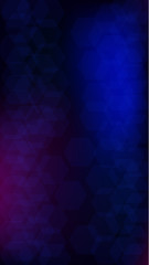 Fototapeta premium Blockchain Technology Background. Futuristic Cyberspace with Hexagon Fractals. Vertical Template BG for Mobile Device. Digital Tehnology Backdrop. Vector Technology Blockchain Background.