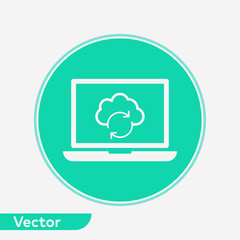 Fototapeta premium Cloud computing vector icon sign symbol