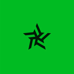 Stylized linear shape star logo design template