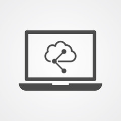 Cloud computing vector icon sign symbol