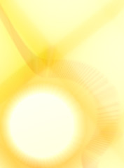 Template of poster background with blurred sun. Yellow blurred pattern