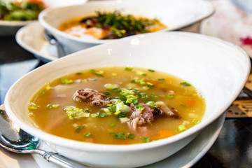 Pea soup with smoked pork