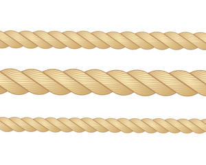 Nautical rope. Round and square rope frames, cord borders. Sailing vector decoration elements. Rope marine, nautical border, cord round, string knot twisted illustration