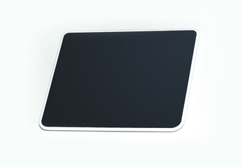 closeup . black tablet pc . isolated on a black background.