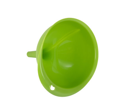 Green plastic kitchen funnel