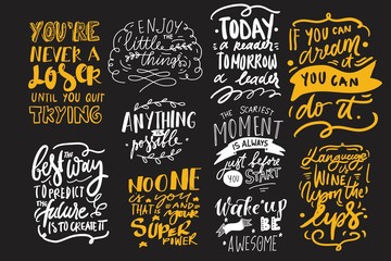 Motivation quote. Hand lettering modern illustration for your design.