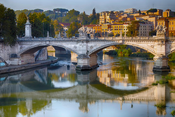 river bridge in rome, italy
