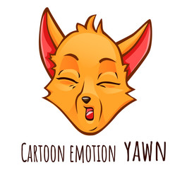 Cartoon emotion of fox - yawn