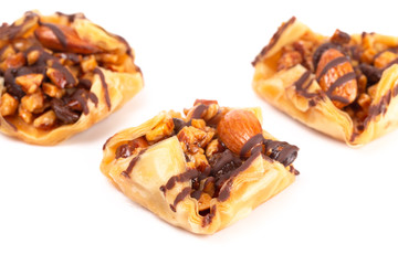 Classic Baklava on a White Background