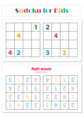 Sudoku for kids with colorful numerals