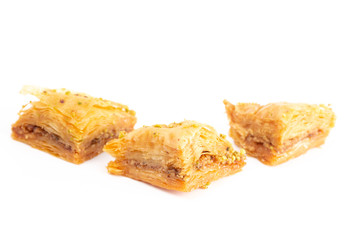 Classic Baklava on a White Background
