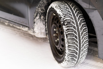 Winter tires with snow
