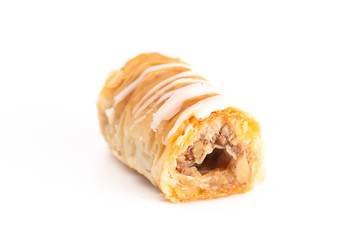 Classic Baklava on a White Background