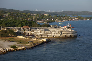 Fototapeta na wymiar view of port of Cartagena Columbia