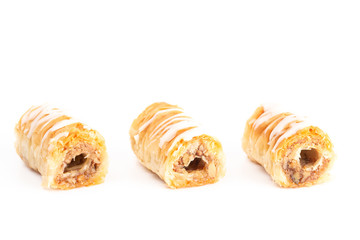 Classic Baklava on a White Background