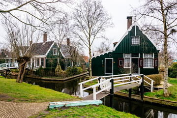 Traditional houses at the historic village of Zaanse Schans, Netherlands