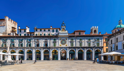 clock tower on the Piazza della Logia in Brescia
