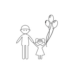 father with daughter icon. Element of Family for mobile concept and web apps icon. Thin line icon for website design and development, app development