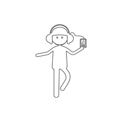 youth with a player icon. Element of Family for mobile concept and web apps icon. Thin line icon for website design and development, app development