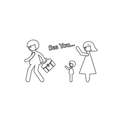 family sees off father icon. Element of Family for mobile concept and web apps icon. Thin line icon for website design and development, app development