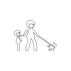 walk father with the child and with the dog icon. Element of Family for mobile concept and web apps icon. Thin line icon for website design and development, app development