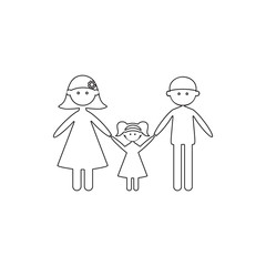 couple with daughter icon. Element of Family for mobile concept and web apps icon. Thin line icon for website design and development, app development