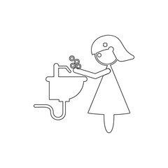 mother washes her hands icon. Element of cyber security for mobile concept and web apps icon. Thin line icon for website design and development, app development