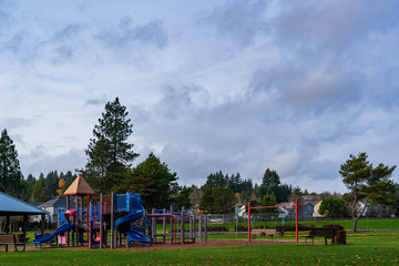 Fototapeta na wymiar PlayGround at Happy Valley Wetland Park in Oregon