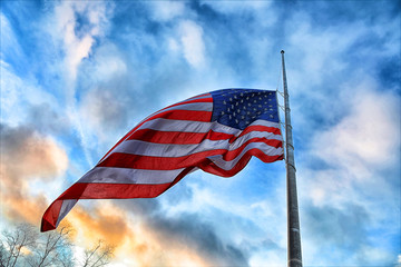 Half Staff U. S. Flag © Edwin