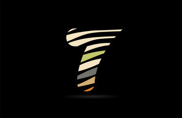 number 7 logo icon design typography