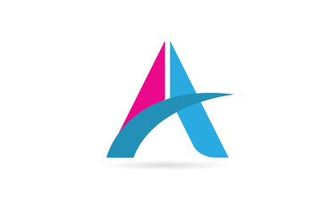 alphabet letter swoosh A logo icon design typography