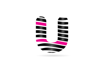 alphabet letter u logo icon design typography
