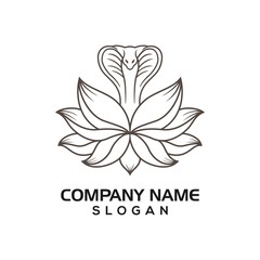 Cobra and Lotus for therapy or healthy logo icon  graphic resource