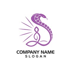Fototapeta premium Cobra and Yoga pose for therapy or healthy logo icon template