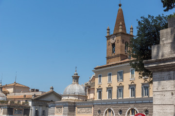 Fototapeta na wymiar Amazing Panorama to Piazza del Popolo in city of Rome, Italy
