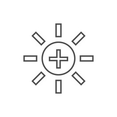 sun with a plus icon. Element of web for mobile concept and web apps icon. Thin line icon for website design and development, app development