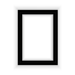 Realistic black frame isolated on white background. Perfect for your presentations. Vector illustration.